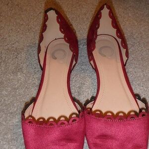 Satin flats in d'orsay shoe style